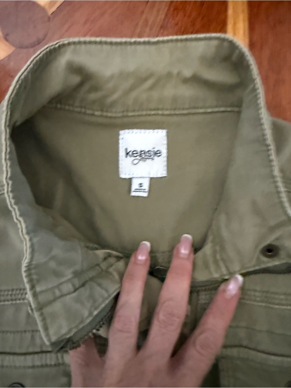 Kensie Olive Green Utility Jacket with Flap Pockets - Women - Picture 2 of 2